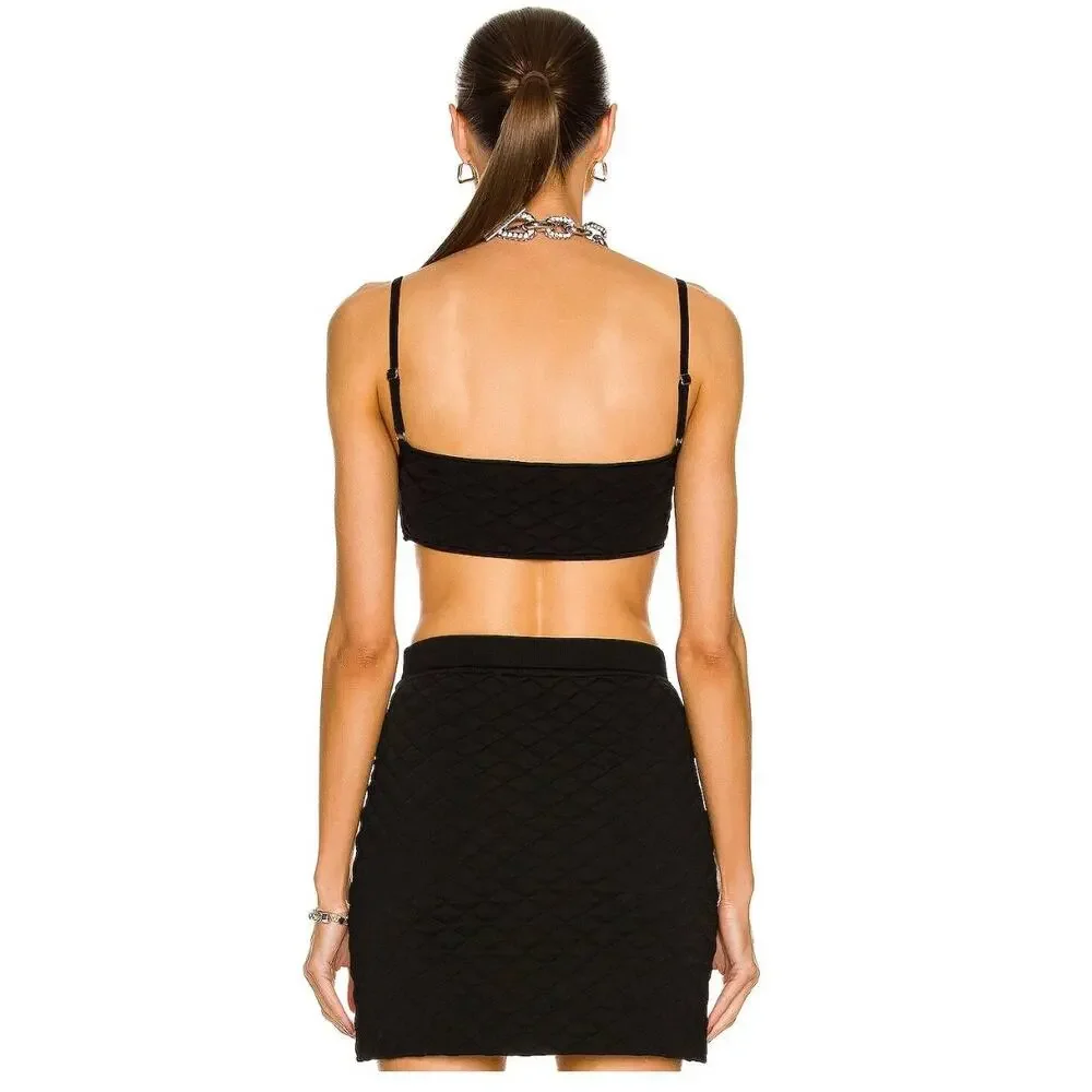 NWT Helmut Lang Womens Quilt Bra Size XS Small Black Bralette Retail $175